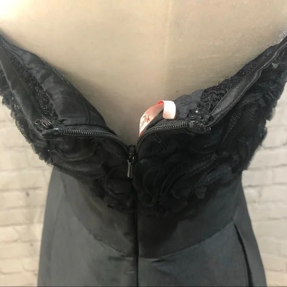 Monique Lhuillier One Shoulder Fit & Flare Cocktail Dress Black Size 10 - Picture 10 of 14